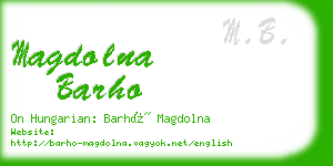 magdolna barho business card